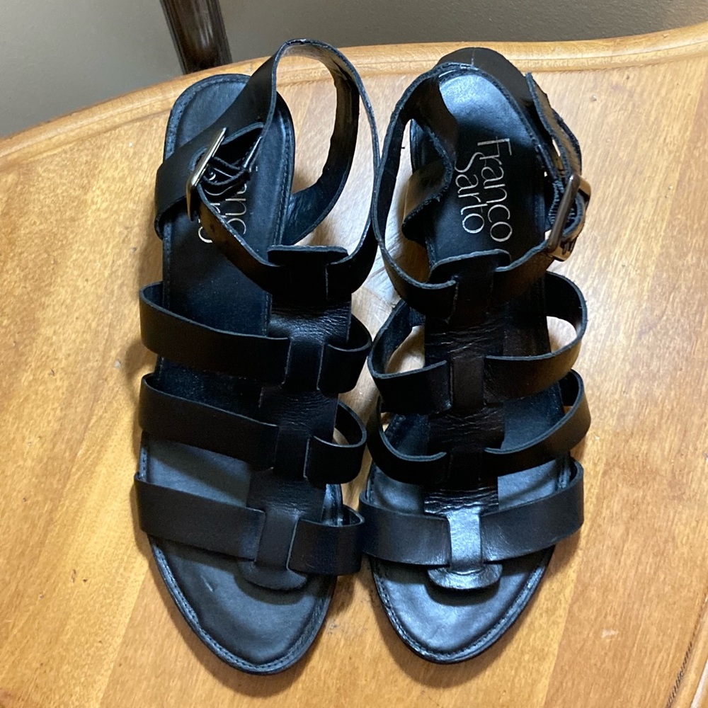 Franco Sarto Black Gladiator Sandal- Size 6